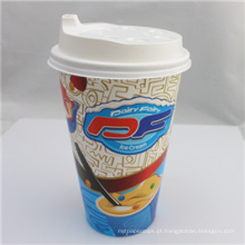 O logotipo feito sob encomenda imprimiu o único copo de café descartável do papel do PE da parede